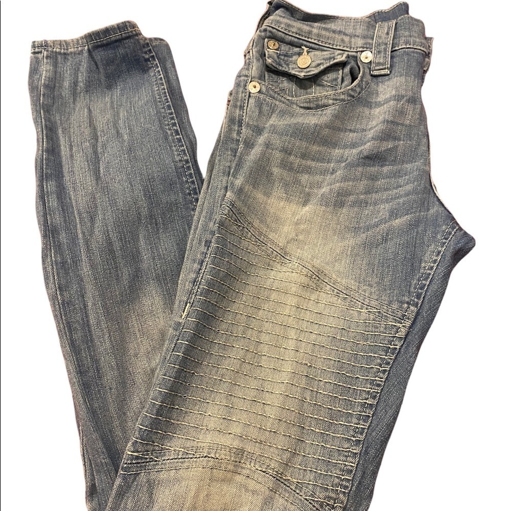 True religion Rocco relaxed moto skinny jeans
